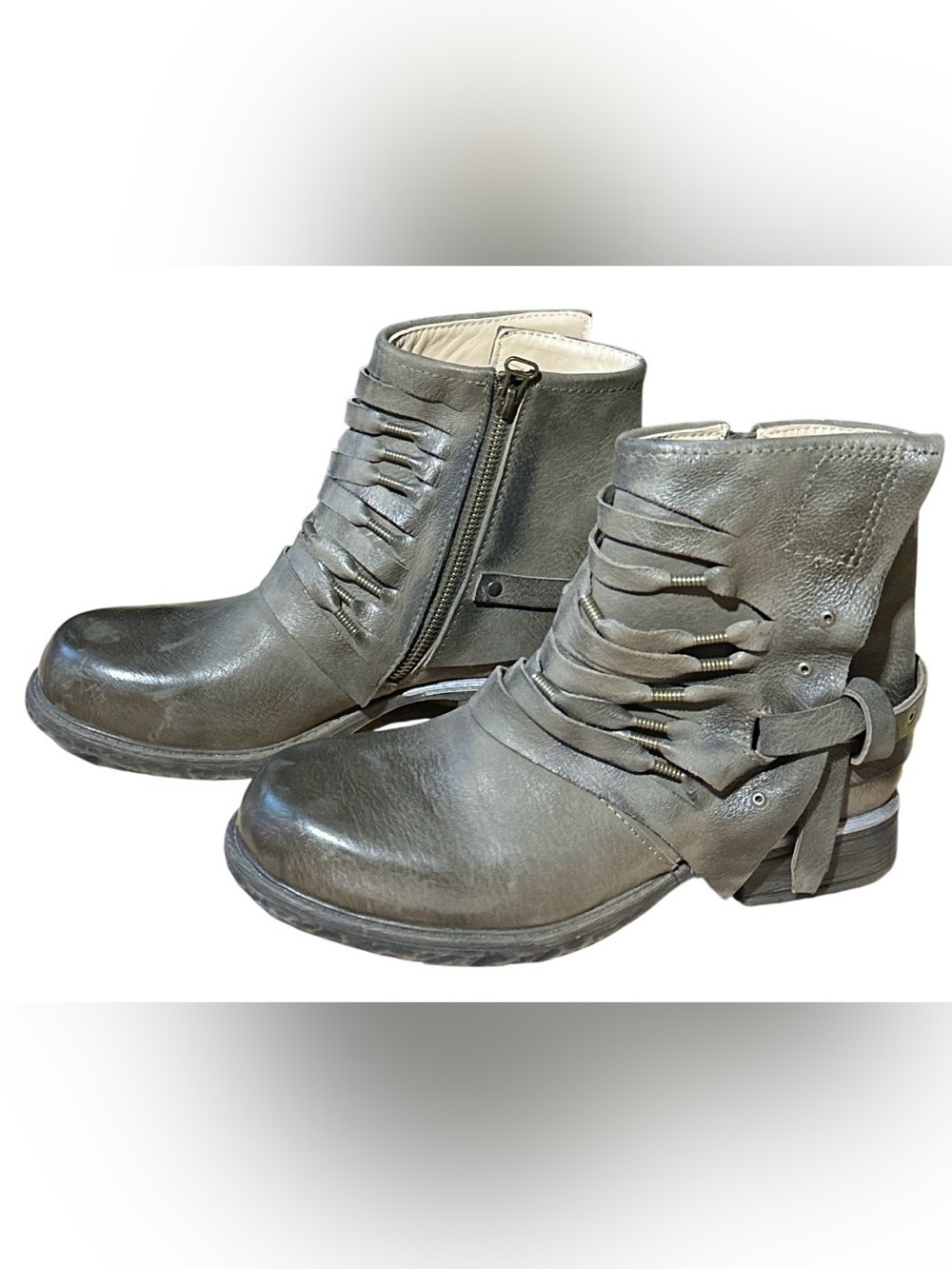 PROVA PERFETTO Gray Genuine Leather Women’s Ankle Boots Size 40